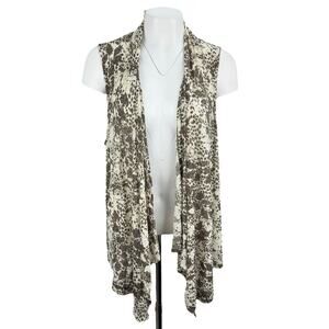 CHICO'S Easywear Sleeveless Waterfall Cover Up Sz XL Leaf Print